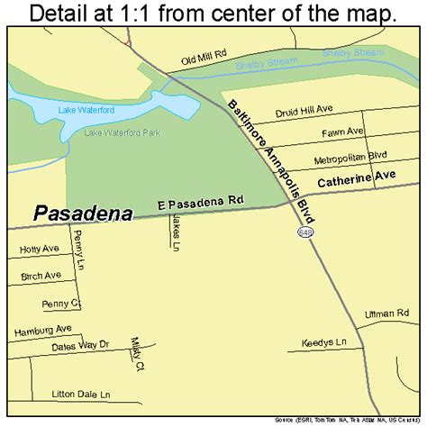 road map of pasadena md